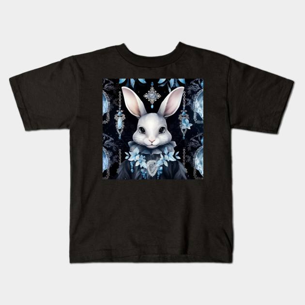 White rabbit Kids T-Shirt by Enchanted Reverie